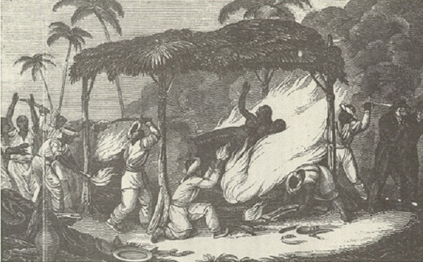 Hãi hùng tục lệ vợ nhảy vào giàn thiêu khi chồng mất